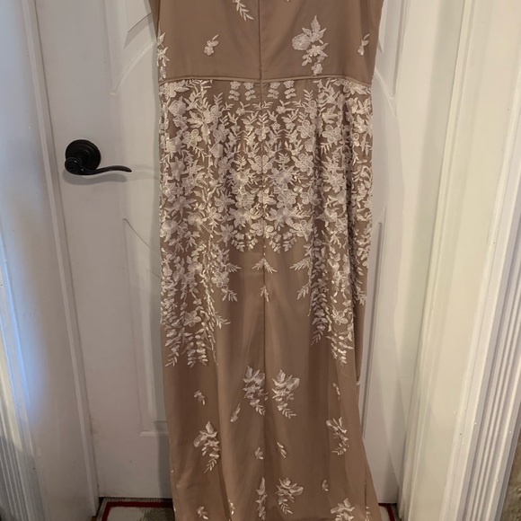 JS Collections Floral Embroidered Evening Dress - Picture 7 of 7